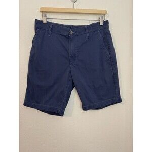 AG Adriano Goldschmied Men’s 31 R The Wanderer Shorts Slim Blue Grid Chino
